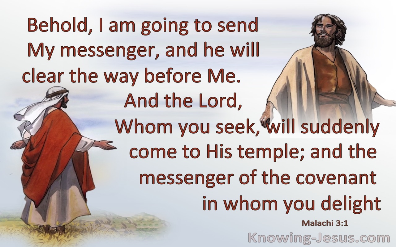 Malachi 3:1 The Lord Will Suddenly Come To His Temple (brown)